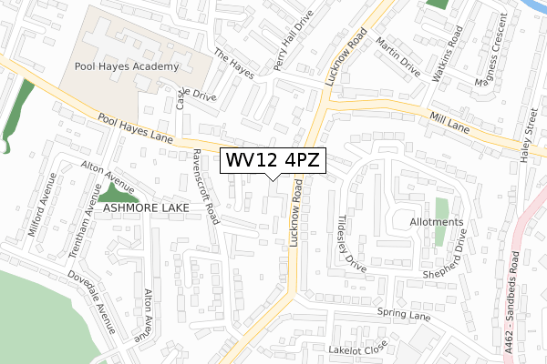 WV12 4PZ map - large scale - OS Open Zoomstack (Ordnance Survey)