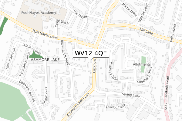 WV12 4QE map - large scale - OS Open Zoomstack (Ordnance Survey)