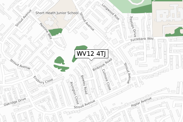 WV12 4TJ map - large scale - OS Open Zoomstack (Ordnance Survey)