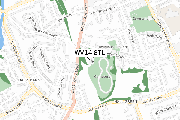 WV14 8TL map - large scale - OS Open Zoomstack (Ordnance Survey)