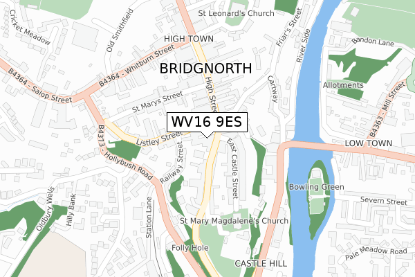 WV16 9ES map - large scale - OS Open Zoomstack (Ordnance Survey)