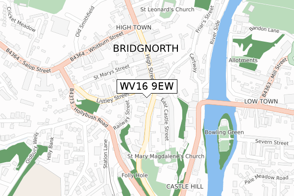 WV16 9EW map - large scale - OS Open Zoomstack (Ordnance Survey)