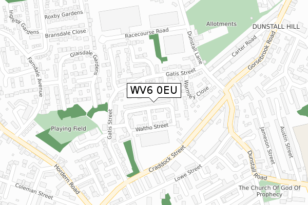 WV6 0EU map - large scale - OS Open Zoomstack (Ordnance Survey)