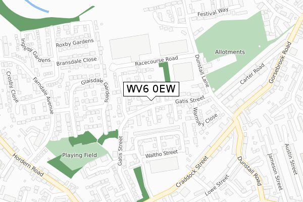 WV6 0EW map - large scale - OS Open Zoomstack (Ordnance Survey)