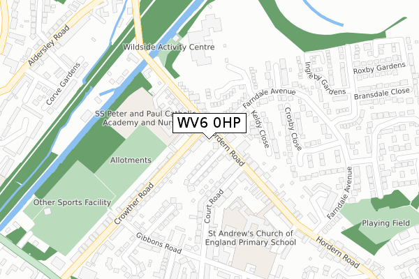 WV6 0HP map - large scale - OS Open Zoomstack (Ordnance Survey)