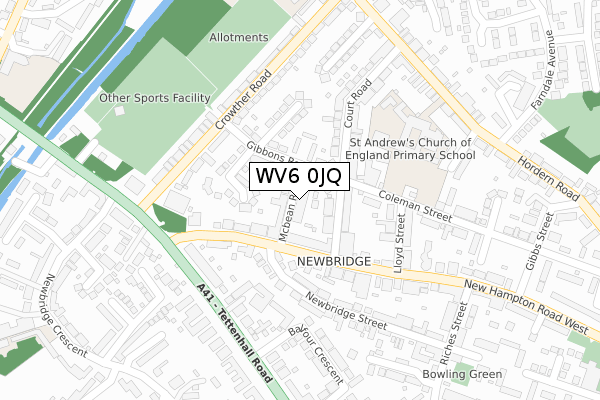 WV6 0JQ map - large scale - OS Open Zoomstack (Ordnance Survey)