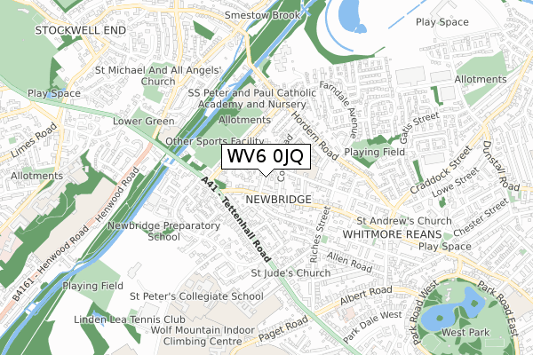 WV6 0JQ map - small scale - OS Open Zoomstack (Ordnance Survey)