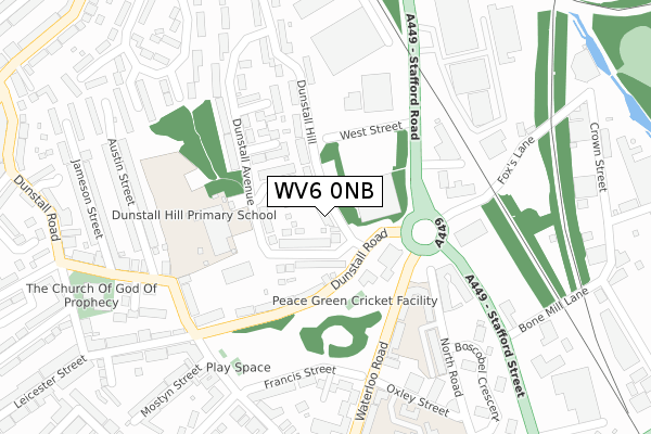 WV6 0NB map - large scale - OS Open Zoomstack (Ordnance Survey)