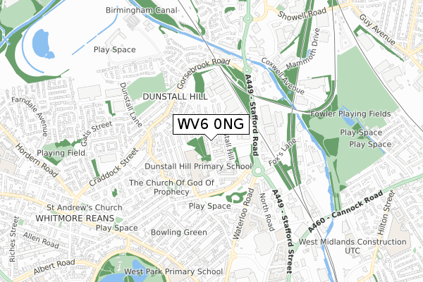 WV6 0NG map - small scale - OS Open Zoomstack (Ordnance Survey)