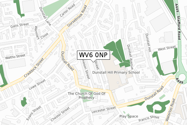 WV6 0NP map - large scale - OS Open Zoomstack (Ordnance Survey)