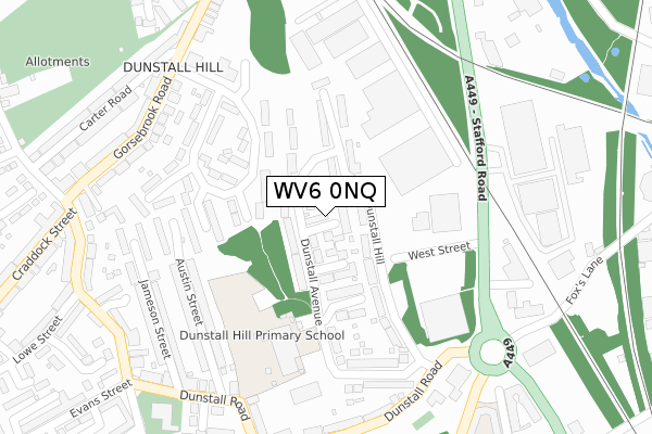 WV6 0NQ map - large scale - OS Open Zoomstack (Ordnance Survey)