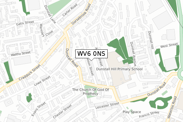 WV6 0NS map - large scale - OS Open Zoomstack (Ordnance Survey)