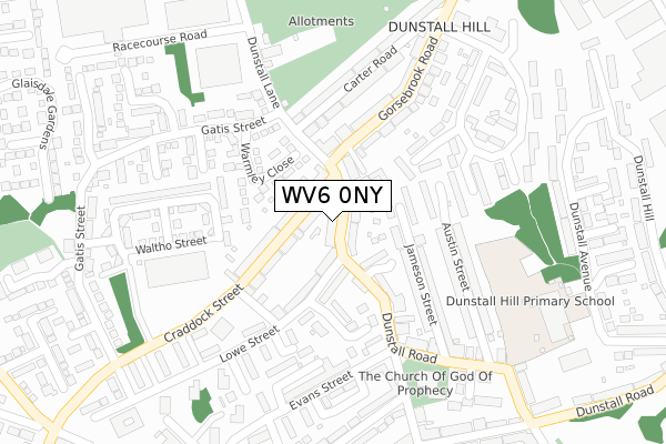 WV6 0NY map - large scale - OS Open Zoomstack (Ordnance Survey)