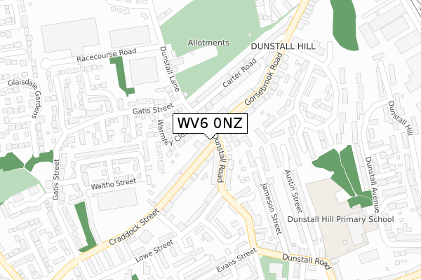 WV6 0NZ map - large scale - OS Open Zoomstack (Ordnance Survey)