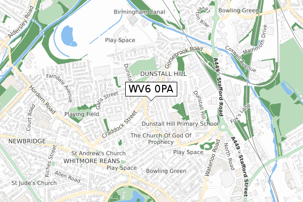 WV6 0PA map - small scale - OS Open Zoomstack (Ordnance Survey)