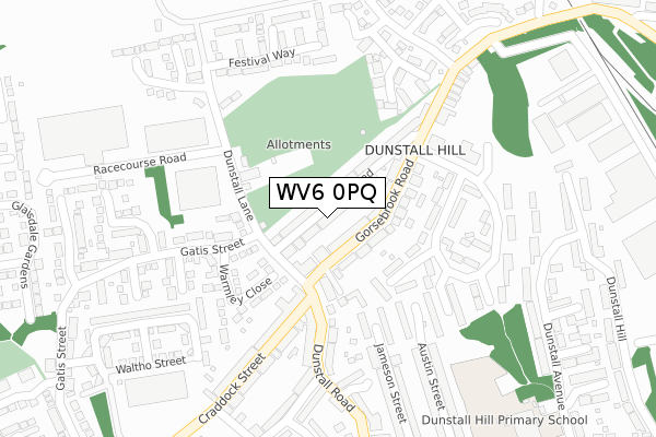 WV6 0PQ map - large scale - OS Open Zoomstack (Ordnance Survey)