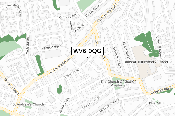 WV6 0QG map - large scale - OS Open Zoomstack (Ordnance Survey)