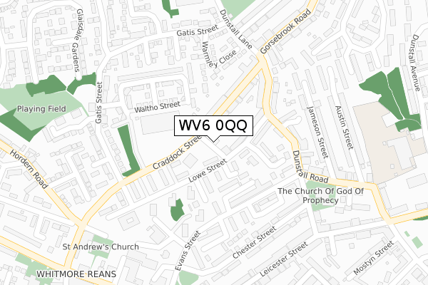 WV6 0QQ map - large scale - OS Open Zoomstack (Ordnance Survey)