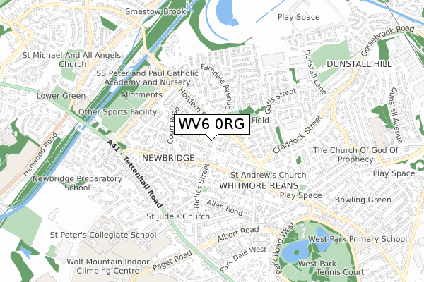 WV6 0RG map - small scale - OS Open Zoomstack (Ordnance Survey)