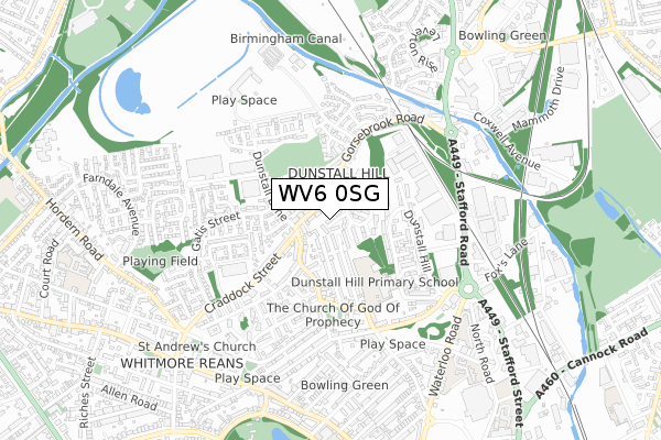 WV6 0SG map - small scale - OS Open Zoomstack (Ordnance Survey)