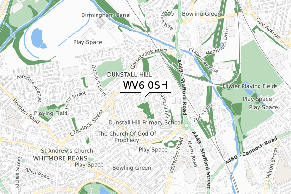 WV6 0SH map - small scale - OS Open Zoomstack (Ordnance Survey)