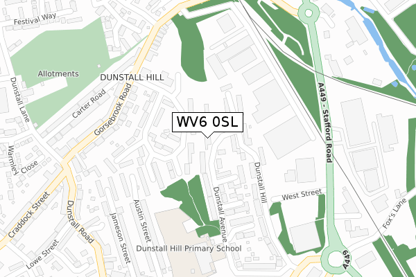 WV6 0SL map - large scale - OS Open Zoomstack (Ordnance Survey)