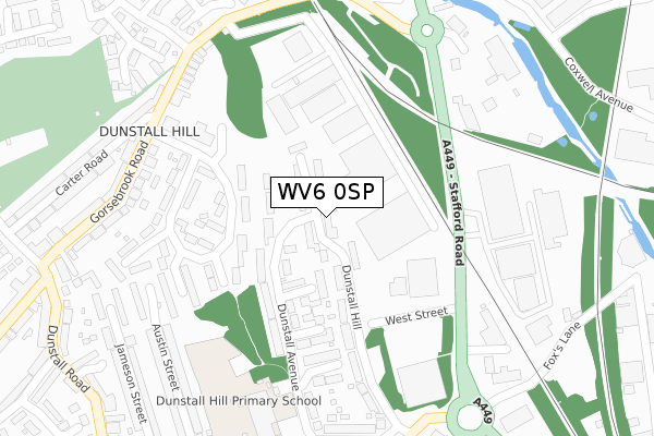 WV6 0SP map - large scale - OS Open Zoomstack (Ordnance Survey)