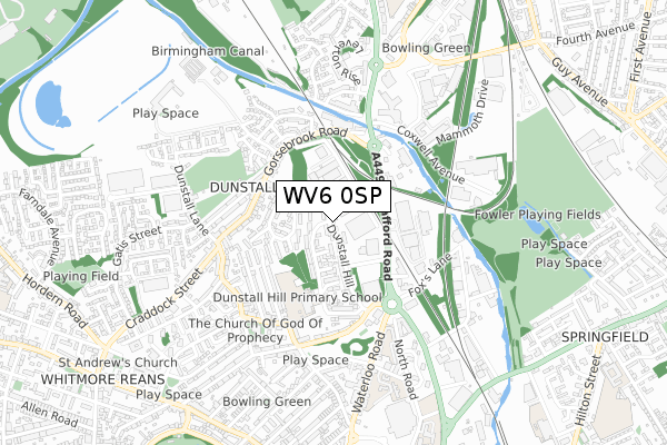 WV6 0SP map - small scale - OS Open Zoomstack (Ordnance Survey)