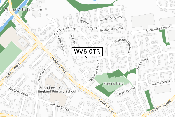 WV6 0TR map - large scale - OS Open Zoomstack (Ordnance Survey)