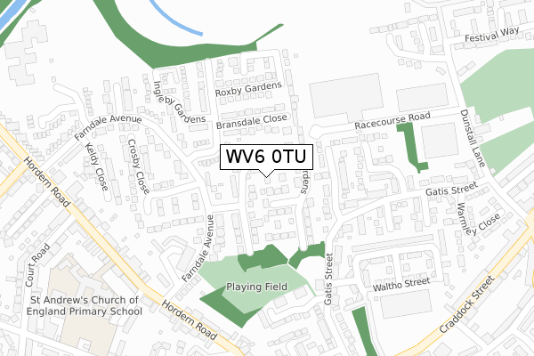 WV6 0TU map - large scale - OS Open Zoomstack (Ordnance Survey)