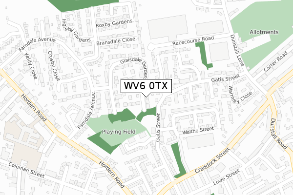 WV6 0TX map - large scale - OS Open Zoomstack (Ordnance Survey)