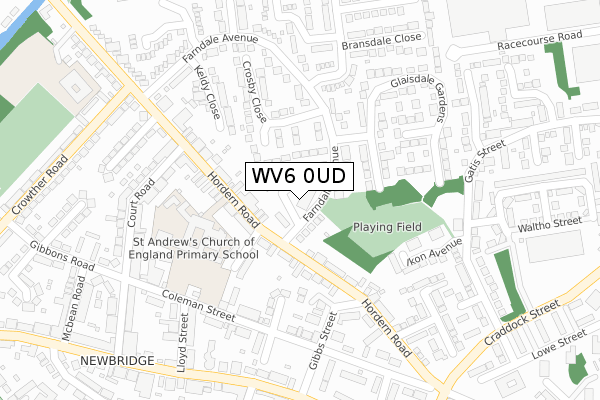 WV6 0UD map - large scale - OS Open Zoomstack (Ordnance Survey)