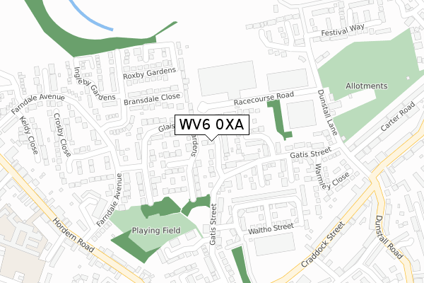 WV6 0XA map - large scale - OS Open Zoomstack (Ordnance Survey)