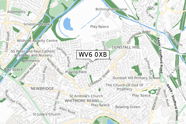 WV6 0XB map - small scale - OS Open Zoomstack (Ordnance Survey)