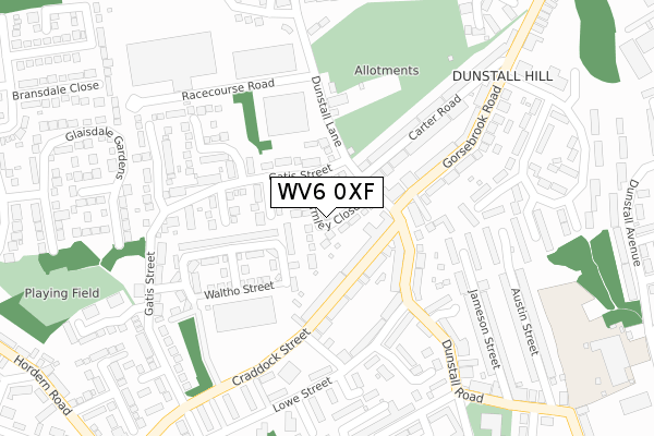 WV6 0XF map - large scale - OS Open Zoomstack (Ordnance Survey)