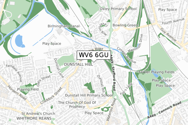 WV6 6GU map - small scale - OS Open Zoomstack (Ordnance Survey)