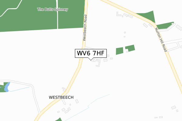 WV6 7HF map - large scale - OS Open Zoomstack (Ordnance Survey)