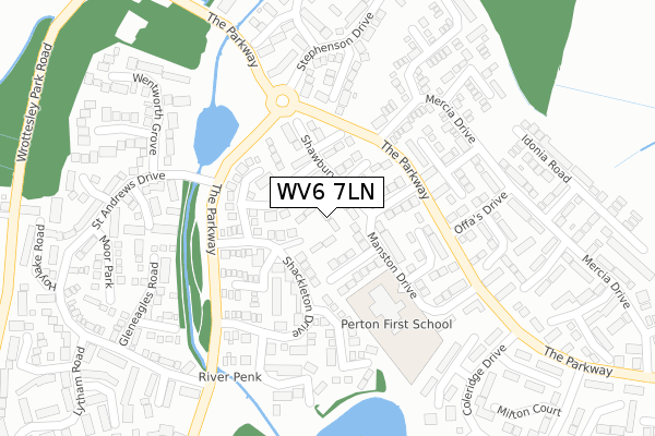 WV6 7LN map - large scale - OS Open Zoomstack (Ordnance Survey)