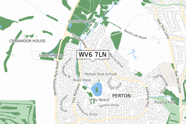 WV6 7LN map - small scale - OS Open Zoomstack (Ordnance Survey)