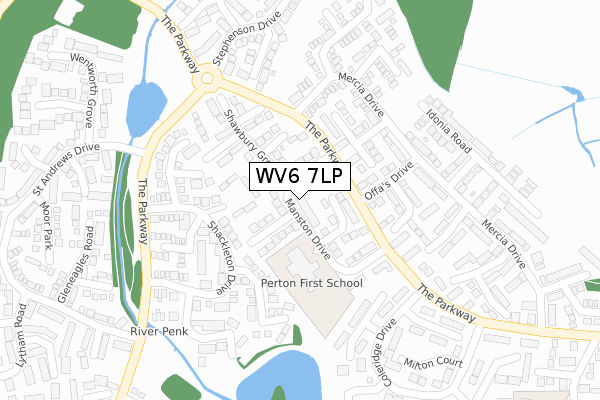 WV6 7LP map - large scale - OS Open Zoomstack (Ordnance Survey)