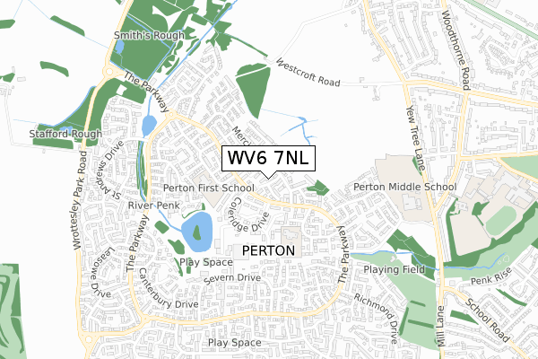 WV6 7NL map - small scale - OS Open Zoomstack (Ordnance Survey)