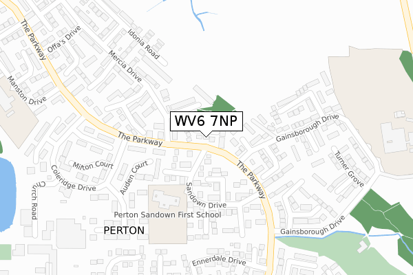 WV6 7NP map - large scale - OS Open Zoomstack (Ordnance Survey)