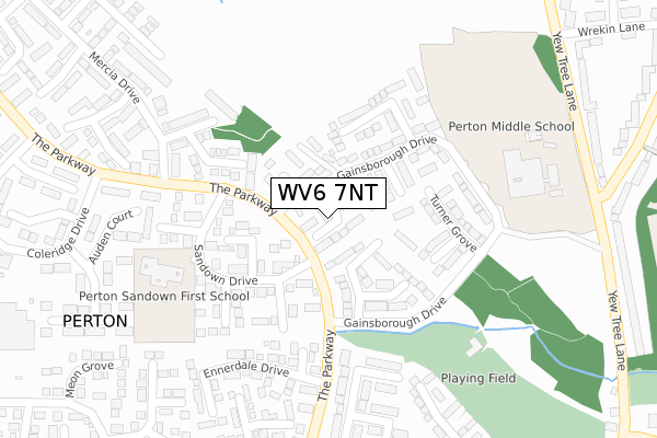 WV6 7NT map - large scale - OS Open Zoomstack (Ordnance Survey)