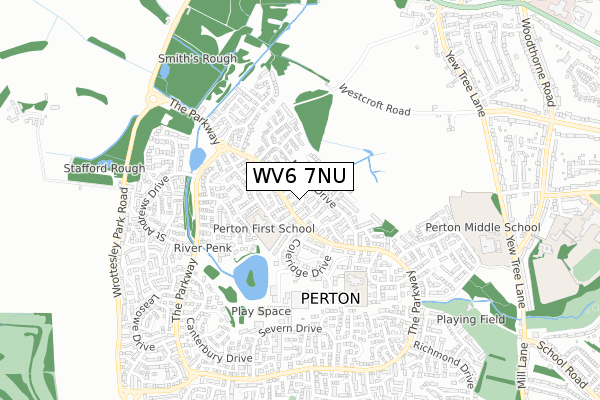 WV6 7NU map - small scale - OS Open Zoomstack (Ordnance Survey)