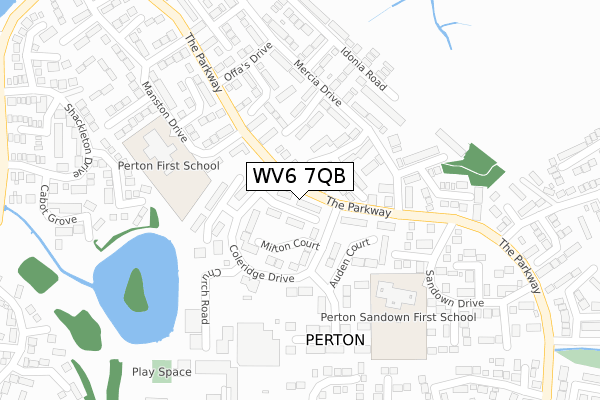 WV6 7QB map - large scale - OS Open Zoomstack (Ordnance Survey)