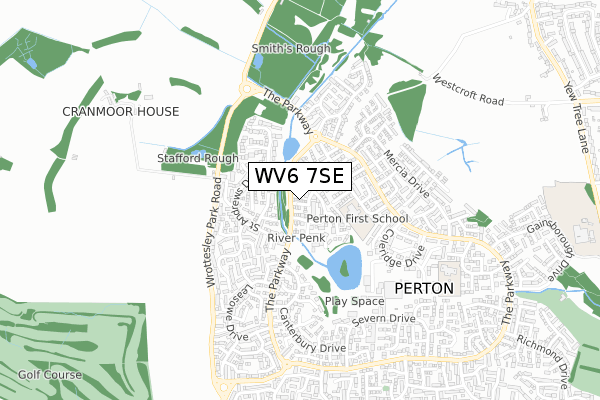 WV6 7SE map - small scale - OS Open Zoomstack (Ordnance Survey)