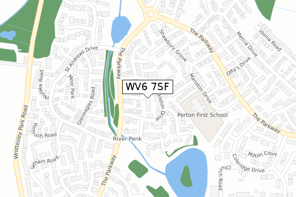 WV6 7SF map - large scale - OS Open Zoomstack (Ordnance Survey)