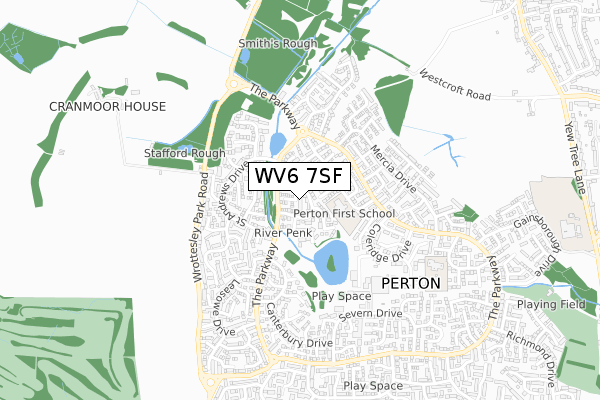 WV6 7SF map - small scale - OS Open Zoomstack (Ordnance Survey)