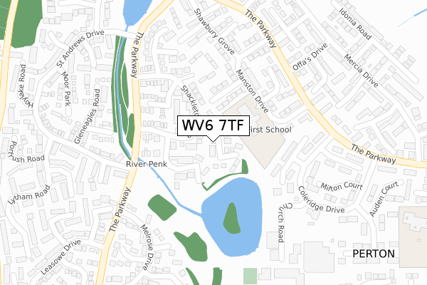 WV6 7TF map - large scale - OS Open Zoomstack (Ordnance Survey)