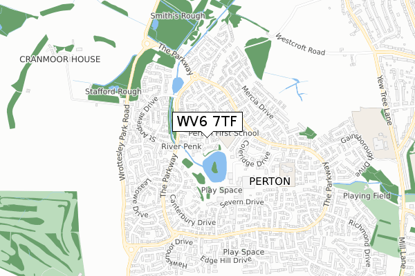 WV6 7TF map - small scale - OS Open Zoomstack (Ordnance Survey)